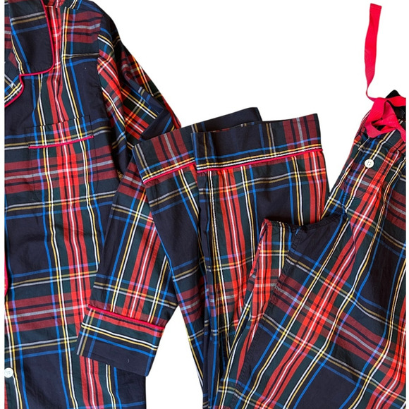 EUC J.Crew Vintage pajama set in Stewart (Classic) tartan Plaid Women’s Medium - Picture 4 of 8
